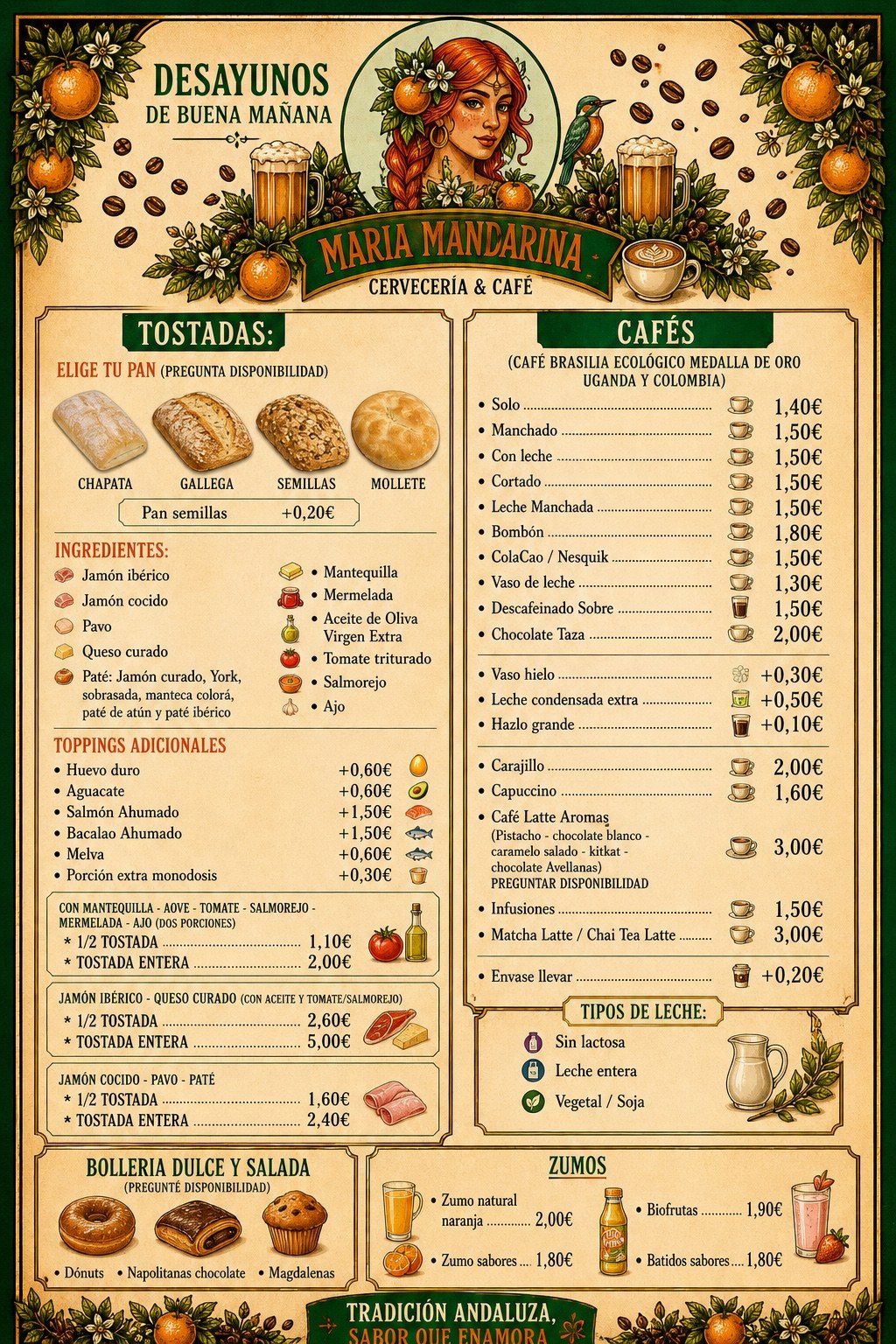 Original menu image: Breakfast