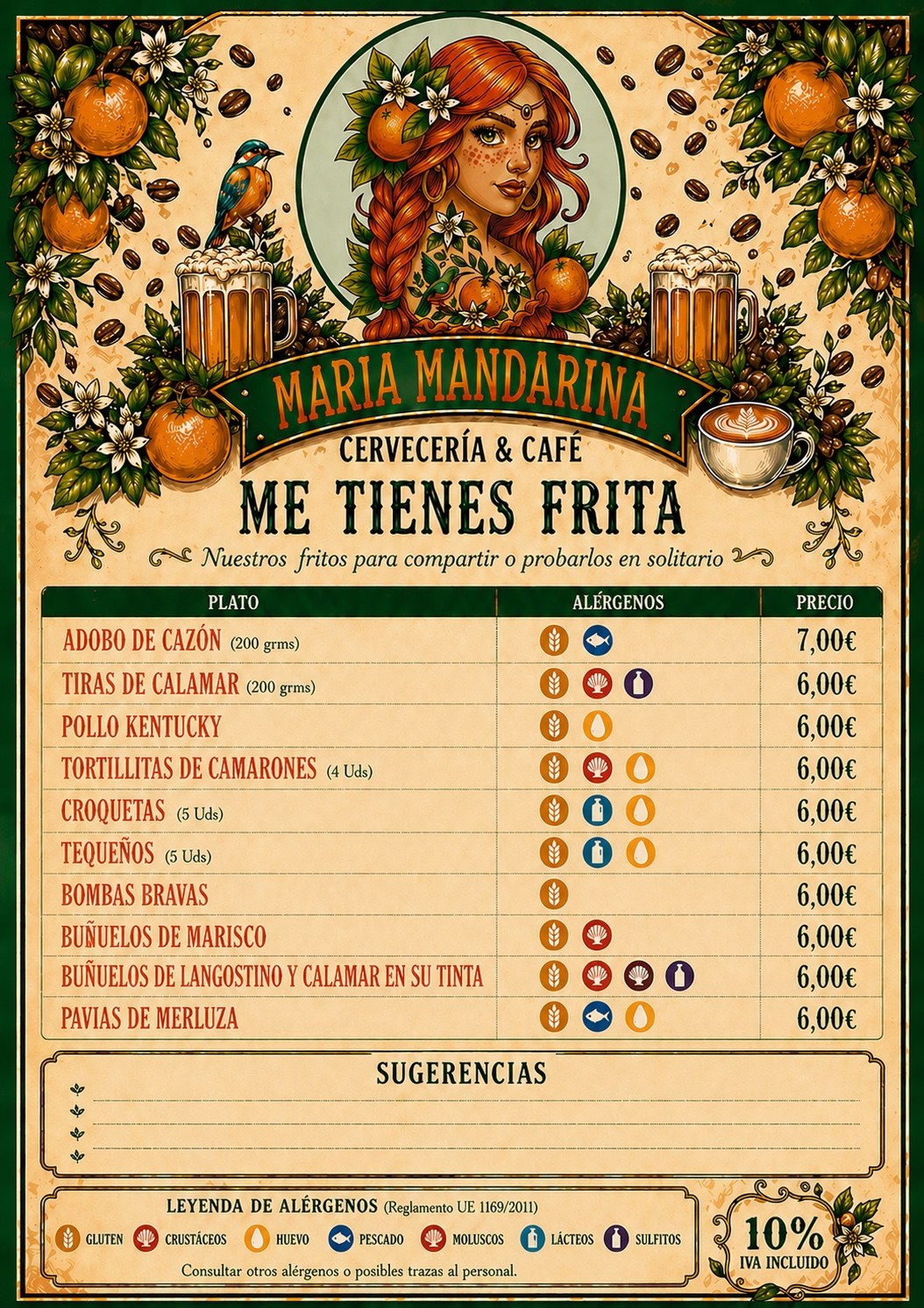 Original menu image: Fried Favorites