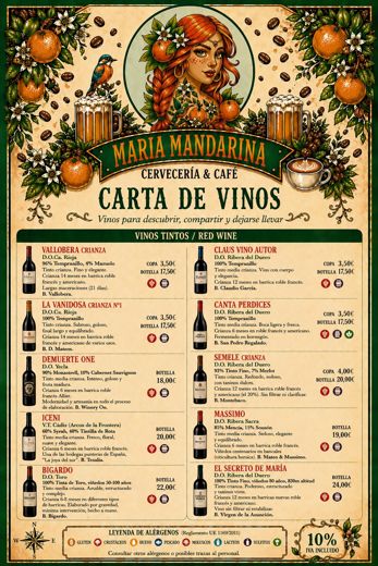 Wine List · Red Wines